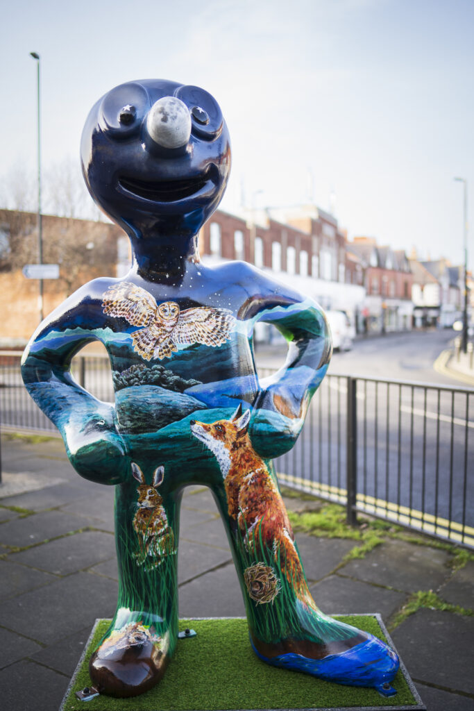 England, North Tyneside, Morph's Epic Art Adventure. In 2022, North Tyneside become the home to the world’s first-ever Morph art trail with twenty individually-designed, life-sized Morph sculptures being on display in Whitley Bay, Tynemouth, North Shields, Cullercoats, Wallsend, Killingworth and Forest Hall.