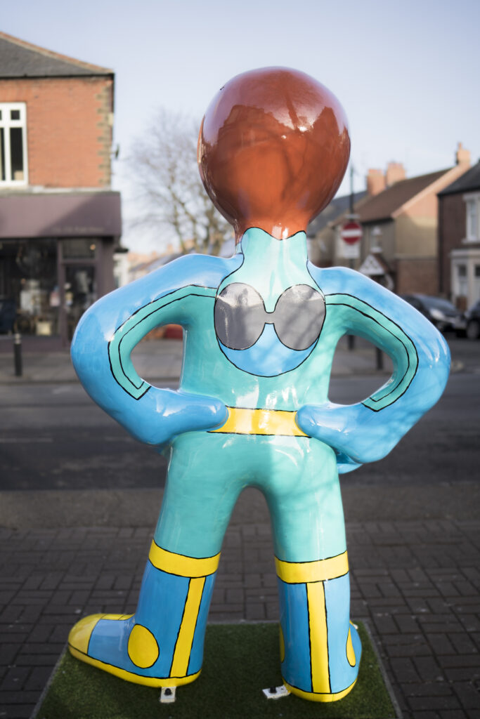 England, North Tyneside, Morph's Epic Art Adventure. In 2022, North Tyneside become the home to the world’s first-ever Morph art trail with twenty individually-designed, life-sized Morph sculptures being on display in Whitley Bay, Tynemouth, North Shields, Cullercoats, Wallsend, Killingworth and Forest Hall.