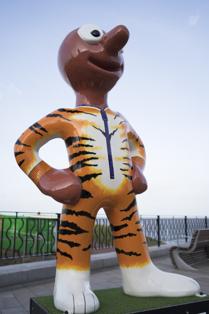England, North Tyneside, Morph's Epic Art Adventure. In 2022, North Tyneside become the home to the world’s first-ever Morph art trail with twenty individually-designed, life-sized Morph sculptures being on display in Whitley Bay, Tynemouth, North Shields, Cullercoats, Wallsend, Killingworth and Forest Hall.