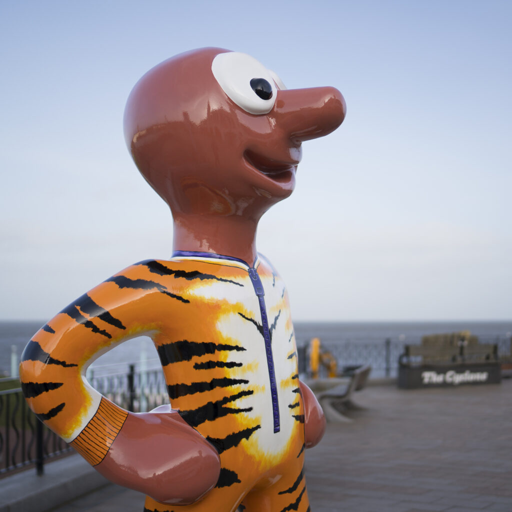England, North Tyneside, Morph's Epic Art Adventure. In 2022, North Tyneside become the home to the world’s first-ever Morph art trail with twenty individually-designed, life-sized Morph sculptures being on display in Whitley Bay, Tynemouth, North Shields, Cullercoats, Wallsend, Killingworth and Forest Hall.