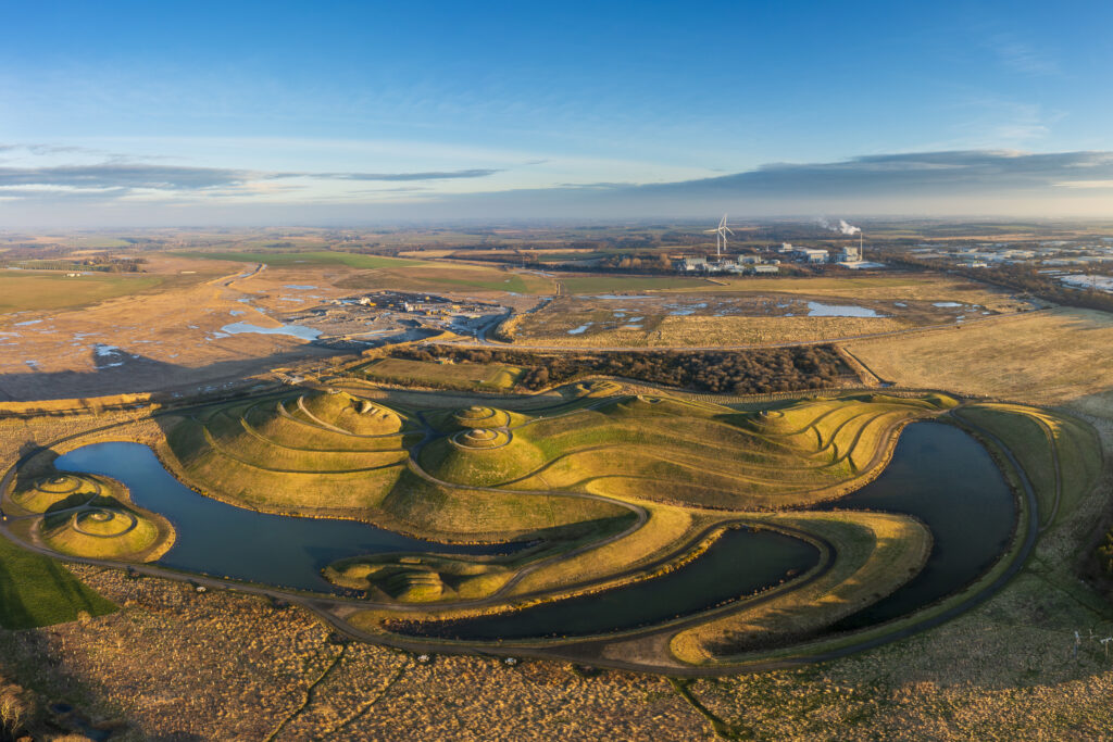England, Northumberland, Northumberlandia. Northumberlandia a land sculpture in the shape of a reclining female figure located near Cramlington in Southern Northumberland.