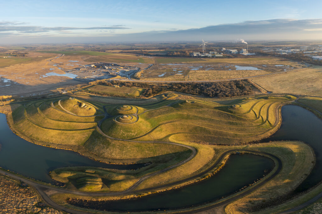 England, Northumberland, Northumberlandia. Northumberlandia a land sculpture in the shape of a reclining female figure located near Cramlington in Southern Northumberland.