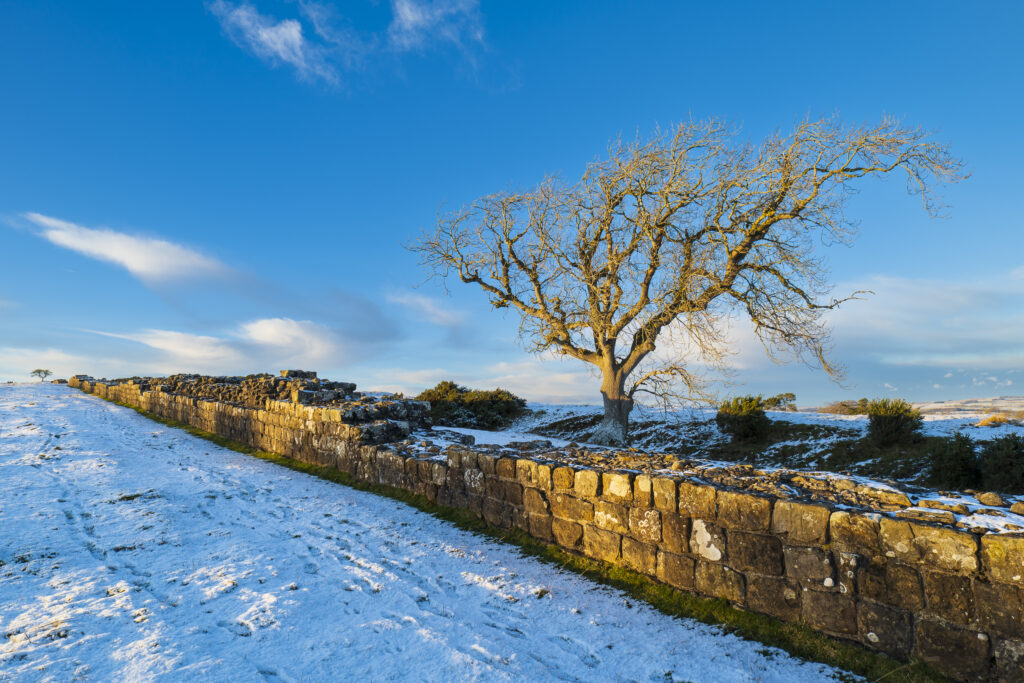 England, Northumberland National Park, Hadrian's Wall. A small stretch of Hadrian's Wall near Black Carts Turret.