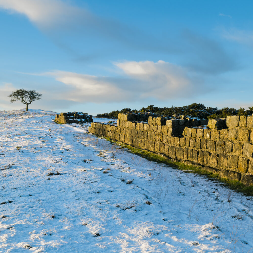 England, Northumberland National Park, Hadrian's Wall. A small stretch of Hadrian's Wall near Black Carts Turret.