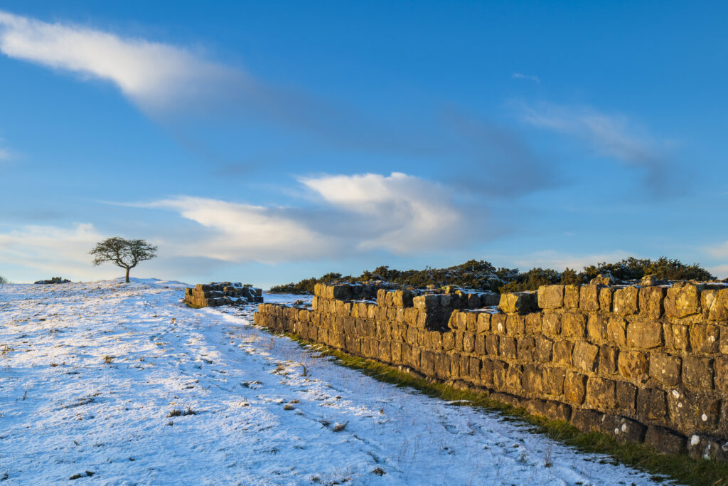 England, Northumberland National Park, Hadrian's Wall. A small stretch of Hadrian's Wall near Black Carts Turret.