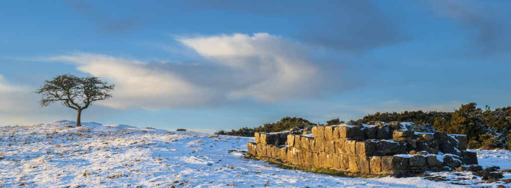 England, Northumberland National Park, Hadrian's Wall. A small stretch of Hadrian's Wall near Black Carts Turret.