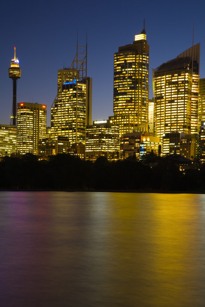 Australia, New South Wales, Sydney. Sydney Central Business District viewed from across the harbour.