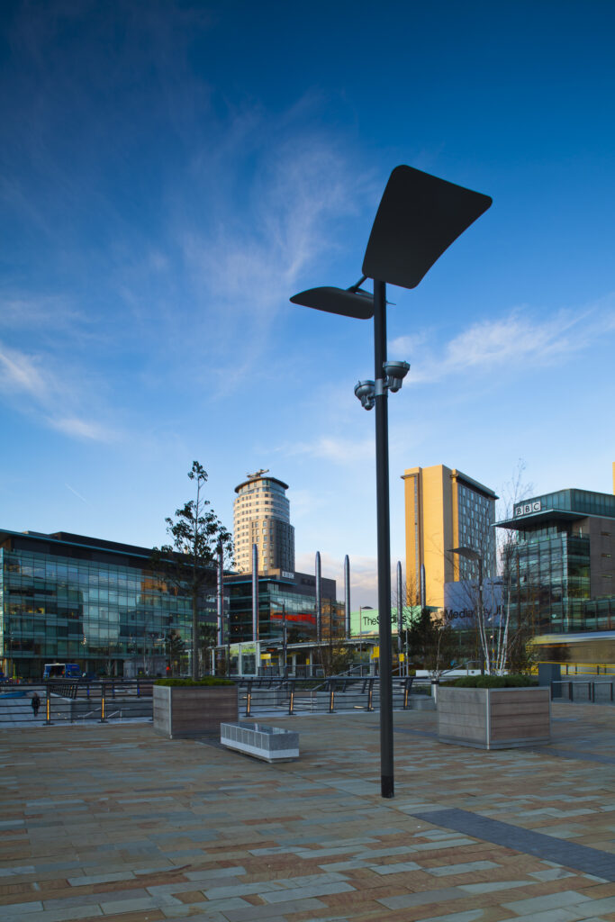 England, Greater Manchester, Salford Quays. Media City UK complex located on the Salford Quays in the city of Salford near Manchester Old Trafford.