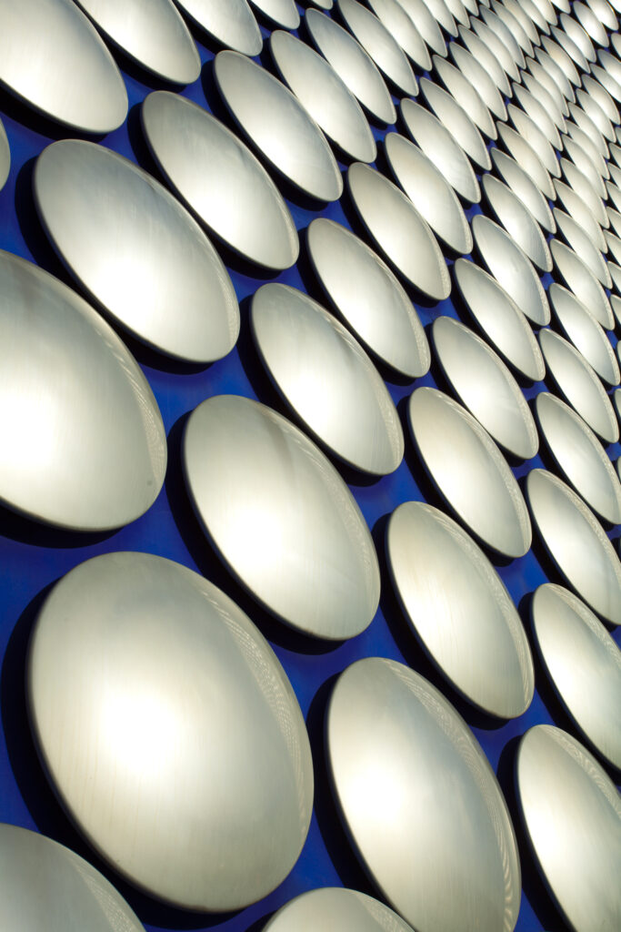 England, West Midlands, Birmingham. Abstract shapes of the modern Selfridges building, part of the Bull Ring shopping centre in Birmingham.