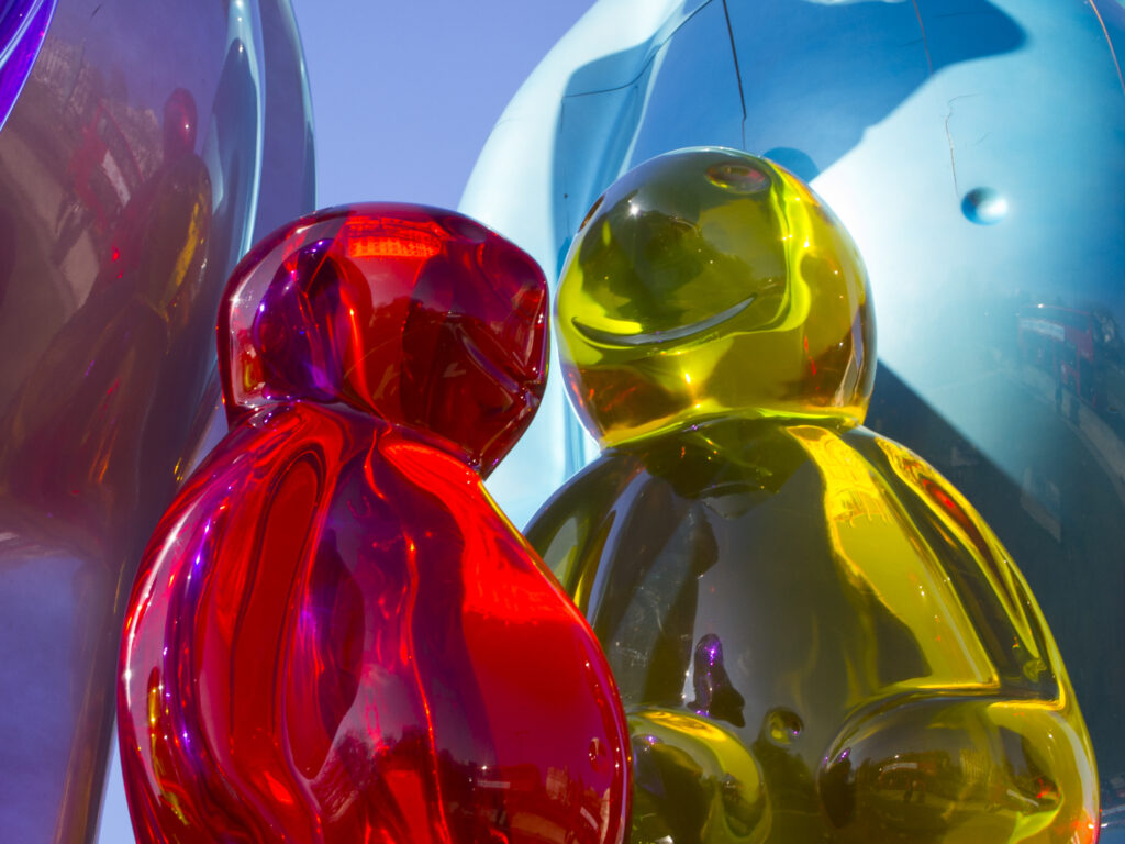 England, London, Marble Arch. The Jelly Baby sculpture created by Italian pop artist Mauro Perucchetti on display at Marble Arch in London.