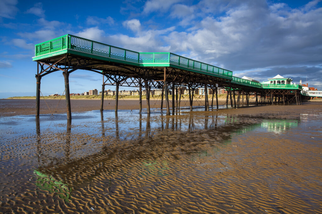 England, Lancashire, Lytham St Annes. Lytham St Annes pier located near Blackpool, on the Irish Sea Coast.