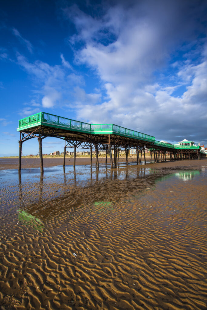 England, Lancashire, Lytham St Annes. Lytham St Annes pier located near Blackpool, on the Irish Sea Coast.