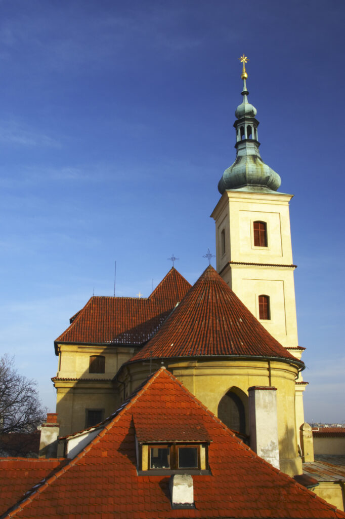 Czech Republic, Prague, Mala Strana . Typical Prague architecture of the lesser town or little quarter.