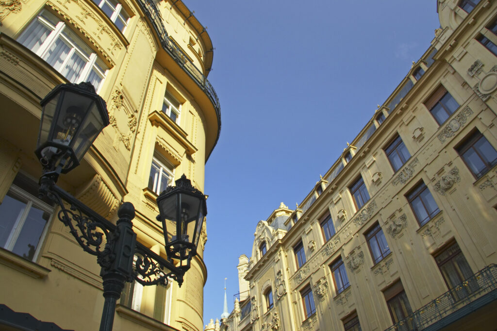 Czech Republic, Prague, Old Town. Typical Prague architecture of the buildings in the Old Town near Old Town Square.