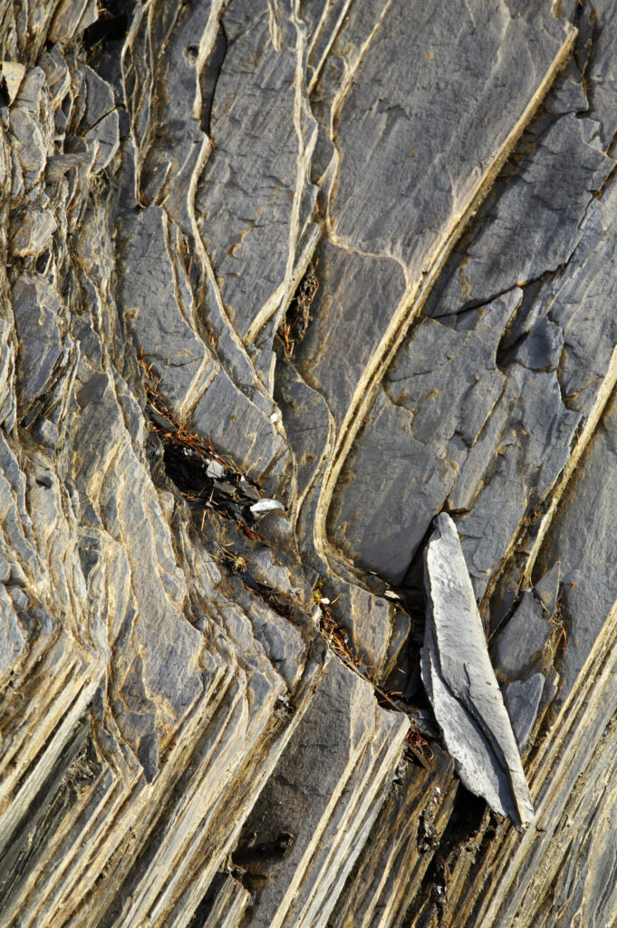 France, Rhône-Alpes, The Ecrins National Park. Abstract view of Slate, within the Ecrins National Park near La Grave