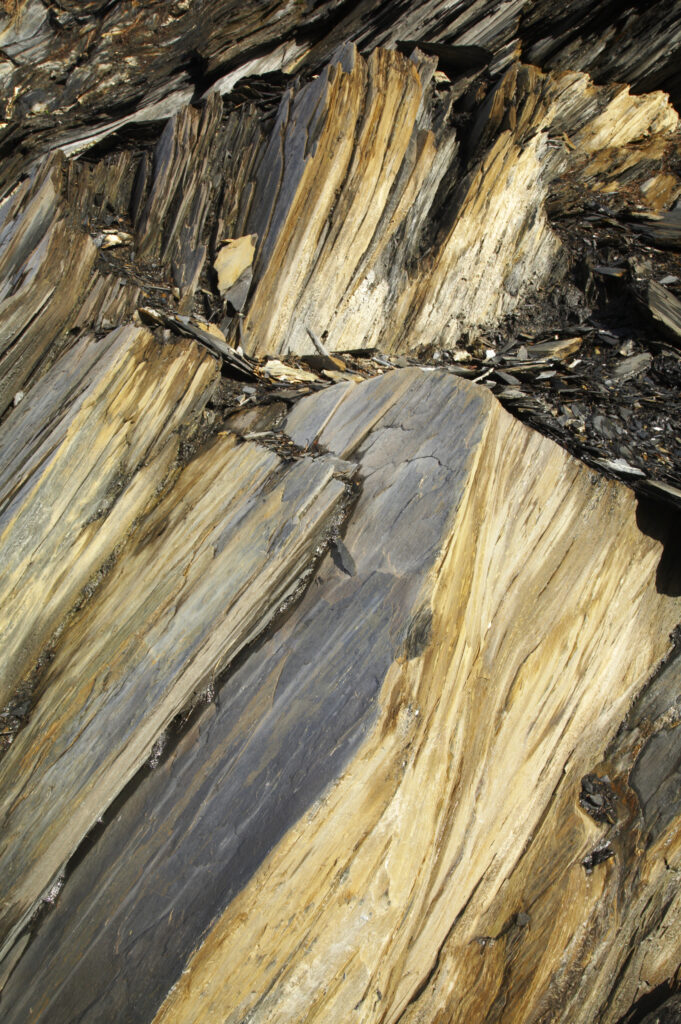 France, Rhône-Alpes, The Ecrins National Park. Abstract view of Slate, within the Ecrins National Park near La Grave