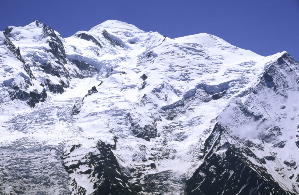 France, French Alps, Mont Blanc. The wild mountain landscape surrounding the Massif du Mont Blanc.