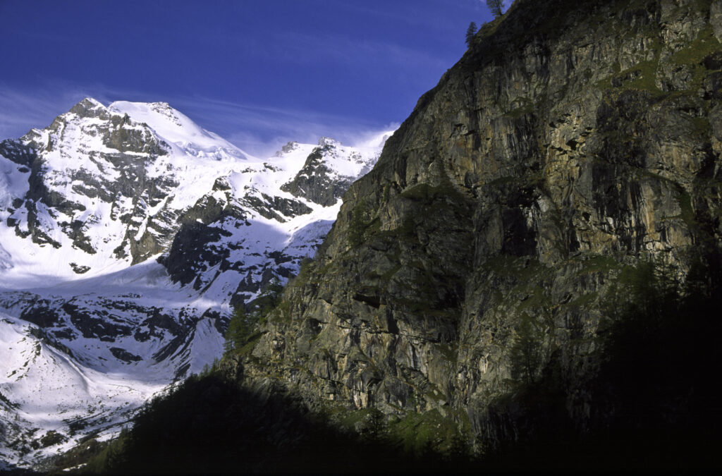 ITALY, Valle d'Aosta, Gran Paradiso National Park. The spectacular mountain landscape of the western Alps in the Valnontey valley.