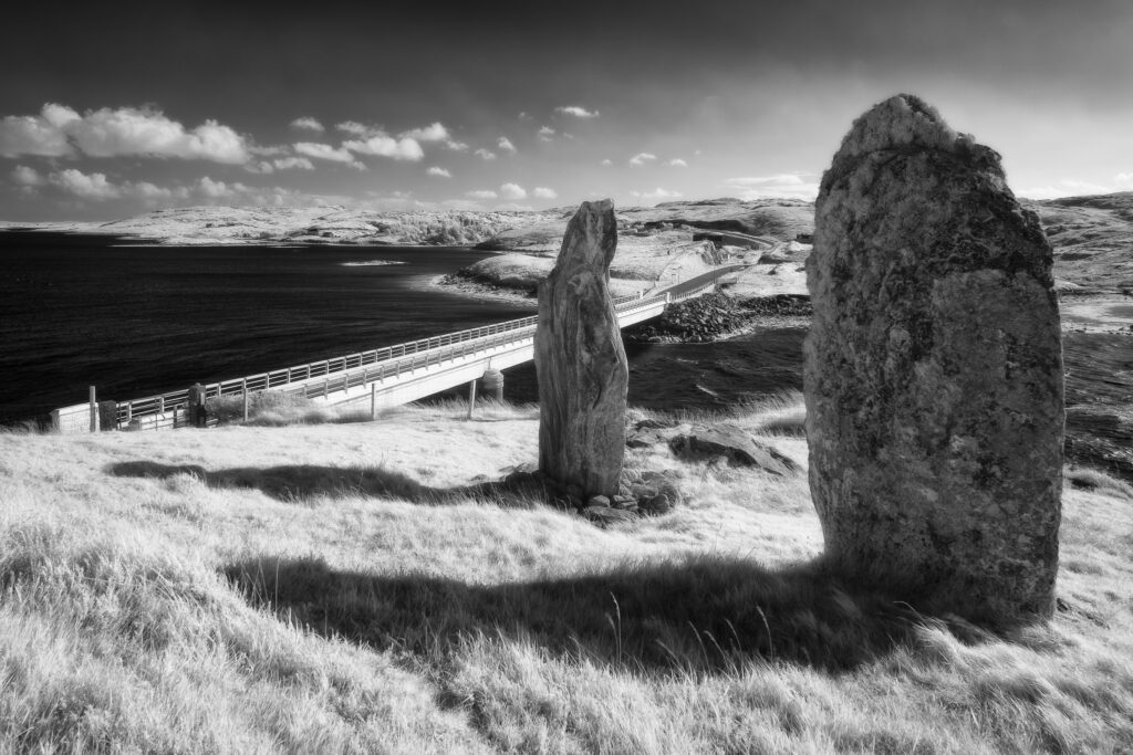 Bernera Standing Stones (Callanish No 8), Western Isles. This image was photographed for the Legacy project, a fascinating not-for-profit endeavour to capture the mystifying stone remains of prehistoric sites scattered across the British Isles. Please visit www.thelegacyproject.org.uk for more information.