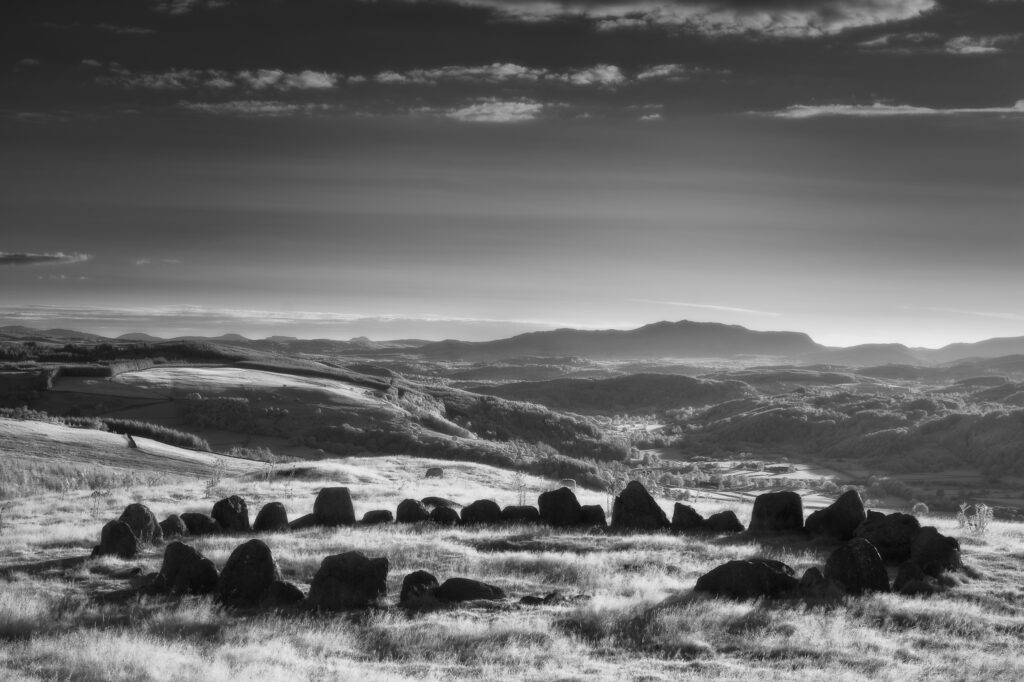 Moel Ty Uchaf Stone Circle, Denbighshire. This image was photographed for the Legacy project, a fascinating not-for-profit endeavour to capture the mystifying stone remains of prehistoric sites scattered across the British Isles. Please visit www.thelegacyproject.org.uk for more information.
