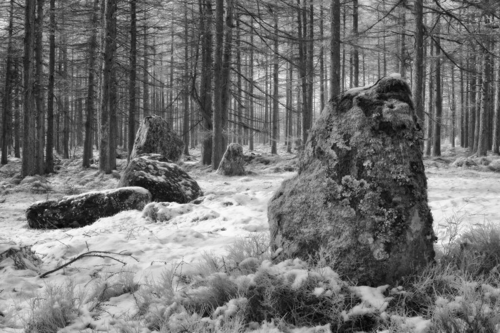 Nine Stanes Stone Circle, Aberdeenshire. This image was photographed for the Legacy project, a fascinating not-for-profit endeavour to capture the mystifying stone remains of prehistoric sites scattered across the British Isles. Please visit www.thelegacyproject.org.uk for more information.