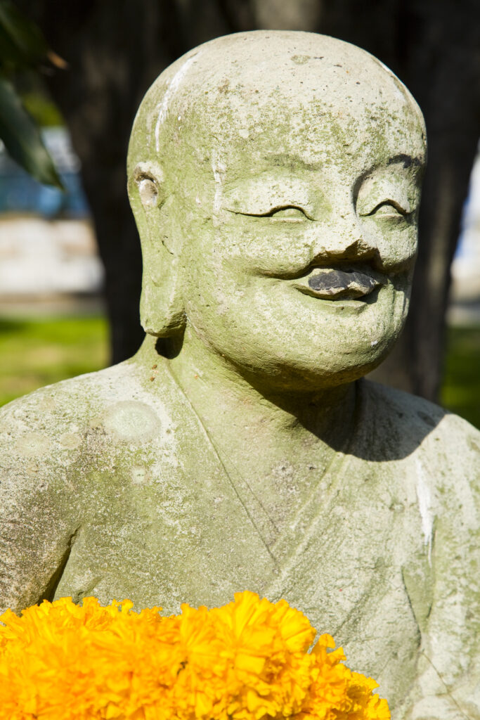 Thailand, Bangkok, Wat Benchamabophit. Statue in the grounds of the Wat Benchamabophit also known as the Marble Temple
