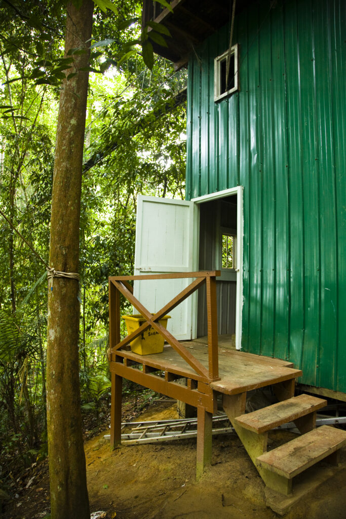 Sabah Malaysia, Borneo, Kinabalu National Park. Entrance to the canopy walkway at the Poring Hot Springs.