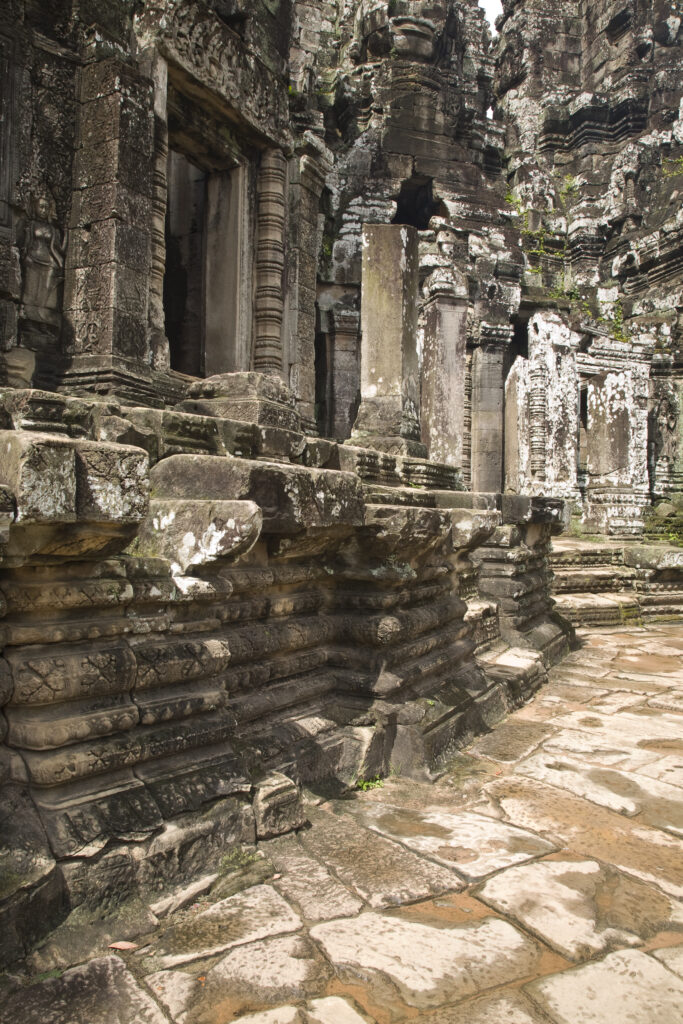 Cambodia, Angkor Thom, Bayon. Bayon is a well-known and richly decorated Khmer temple at Angkor in Cambodia.