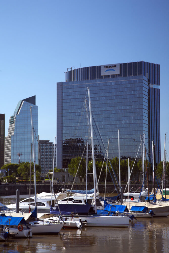 Argentina, Buenos Aires Province, Buenos Aires. Saliing ships and yachts moored on the restored docks of the regenertated Puerto Madero.