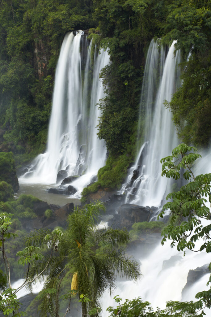 Argentina, Misiones, Iguazu National Park. The impressive Iguazu waterfalls - A world heritage site.