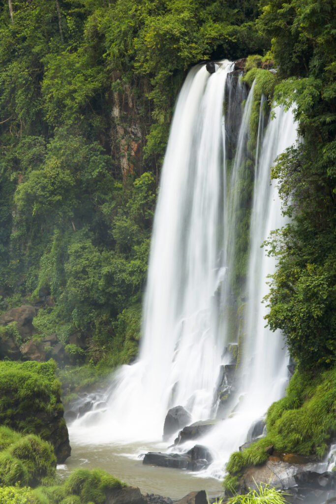Argentina, Misiones, Iguazu National Park. The impressive Iguazu waterfalls - A world heritage site.