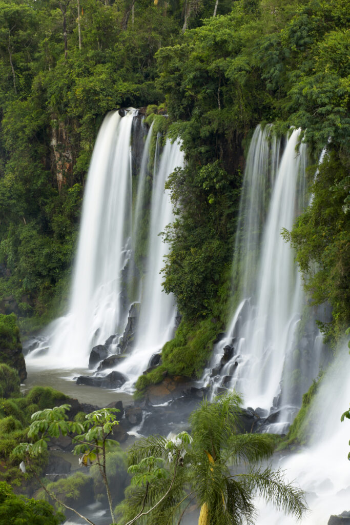 Argentina, Misiones, Iguazu National Park. The impressive Iguazu waterfalls - A world heritage site.