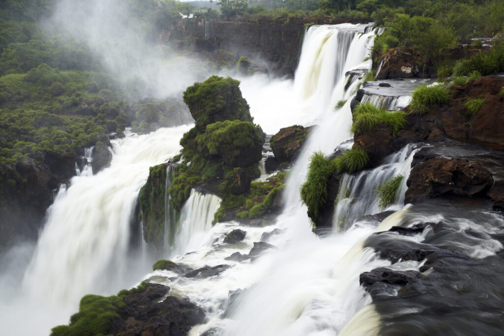 Argentina, Misiones, Iguazu National Park. The impressive Iguazu waterfalls - A world heritage site.