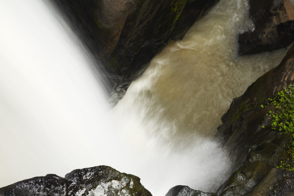 Argentina, Misiones, Iguazu National Park. Abstract view of the impressive Iguazu waterfalls - A world heritage site.