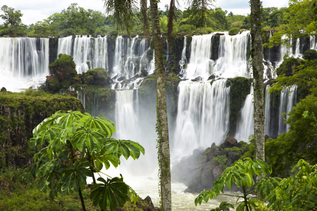 Argentina, Misiones, Iguazu National Park. The impressive Iguazu waterfalls - A world heritage site.