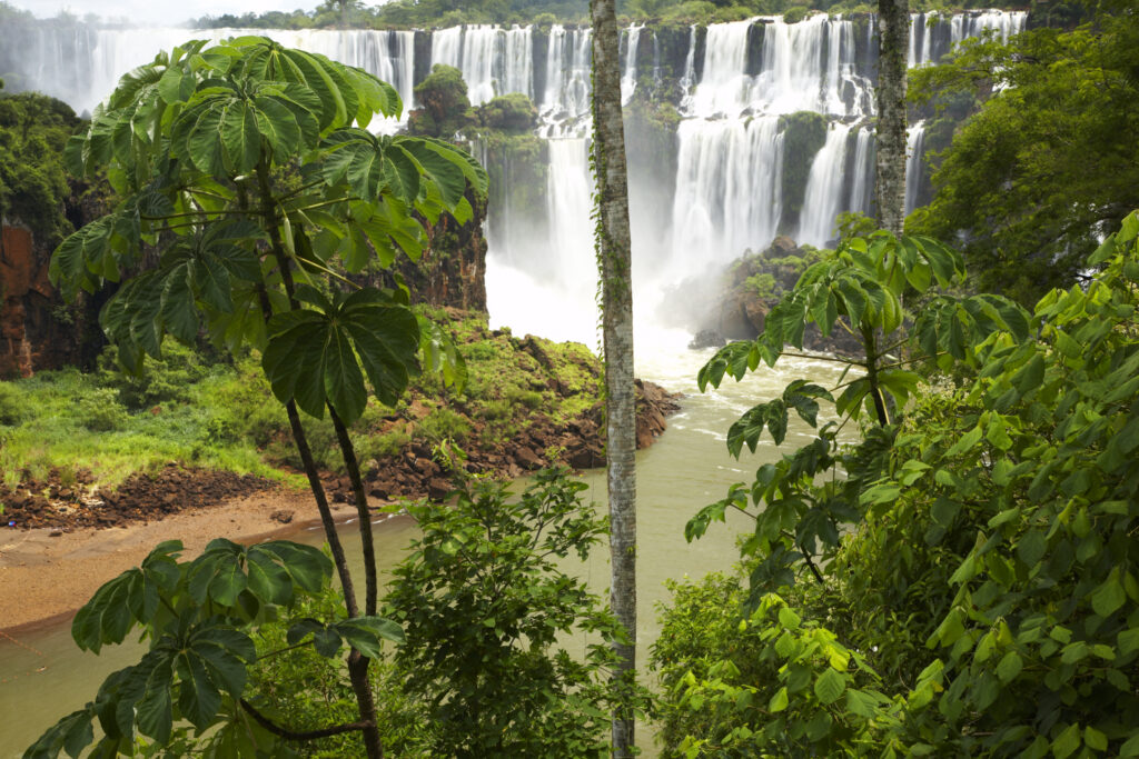 Argentina, Misiones, Iguazu National Park. The impressive Iguazu waterfalls - A world heritage site.