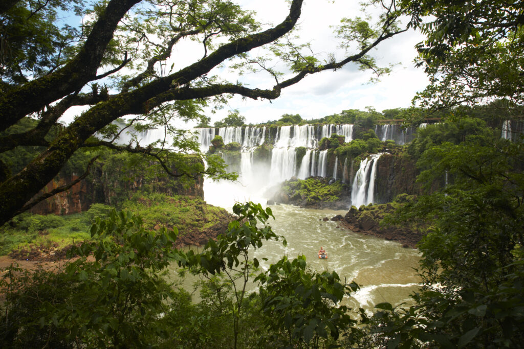 Argentina, Misiones, Iguazu National Park. The impressive Iguazu waterfalls - A world heritage site.