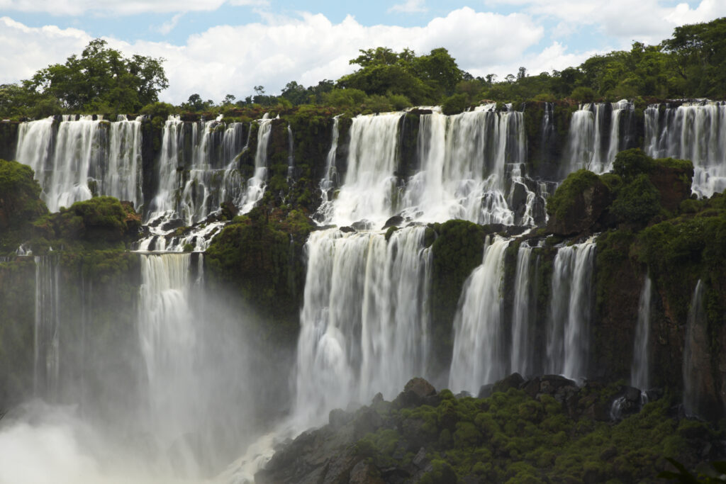 Argentina, Misiones, Iguazu National Park. The impressive Iguazu waterfalls - A world heritage site.