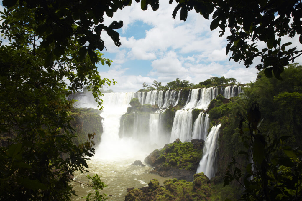 Argentina, Misiones, Iguazu National Park. The impressive Iguazu waterfalls - A world heritage site.