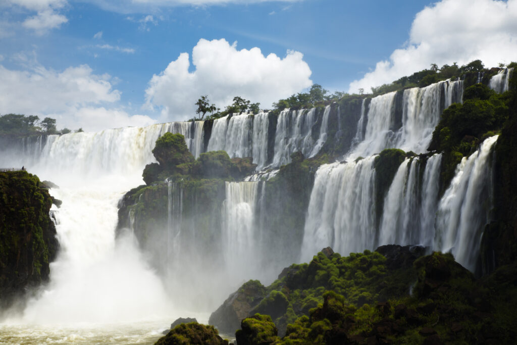 Argentina, Misiones, Iguazu National Park. The impressive Iguazu waterfalls - A world heritage site.