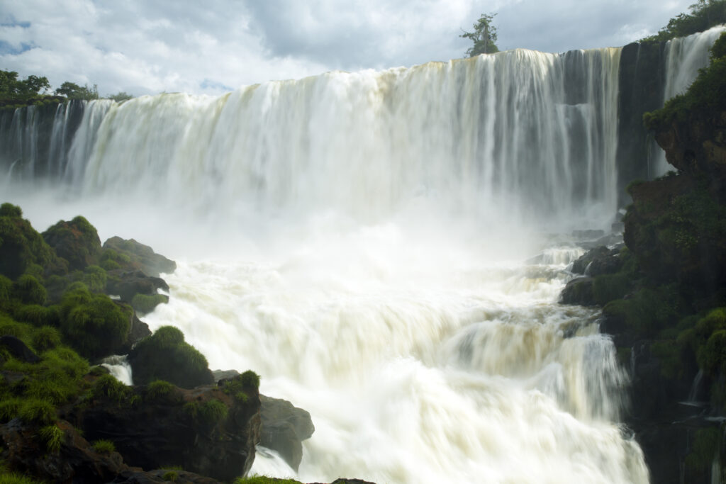 Argentina, Misiones, Iguazu National Park. The impressive Iguazu waterfalls - A world heritage site.