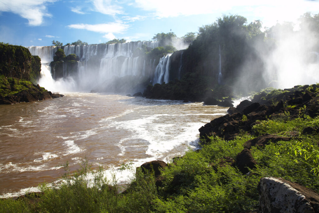 Argentina, Misiones, Iguazu National Park. The impressive Iguazu waterfalls - A world heritage site.