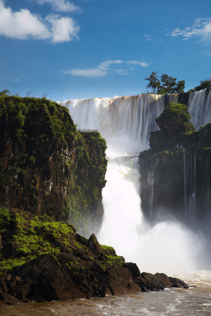 Argentina, Misiones, Iguazu National Park. The impressive Iguazu waterfalls - A world heritage site.