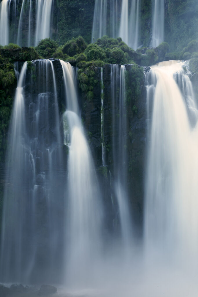 Argentina, Misiones, Iguazu National Park. Detail of the impressive Iguazu waterfalls - A world heritage site.