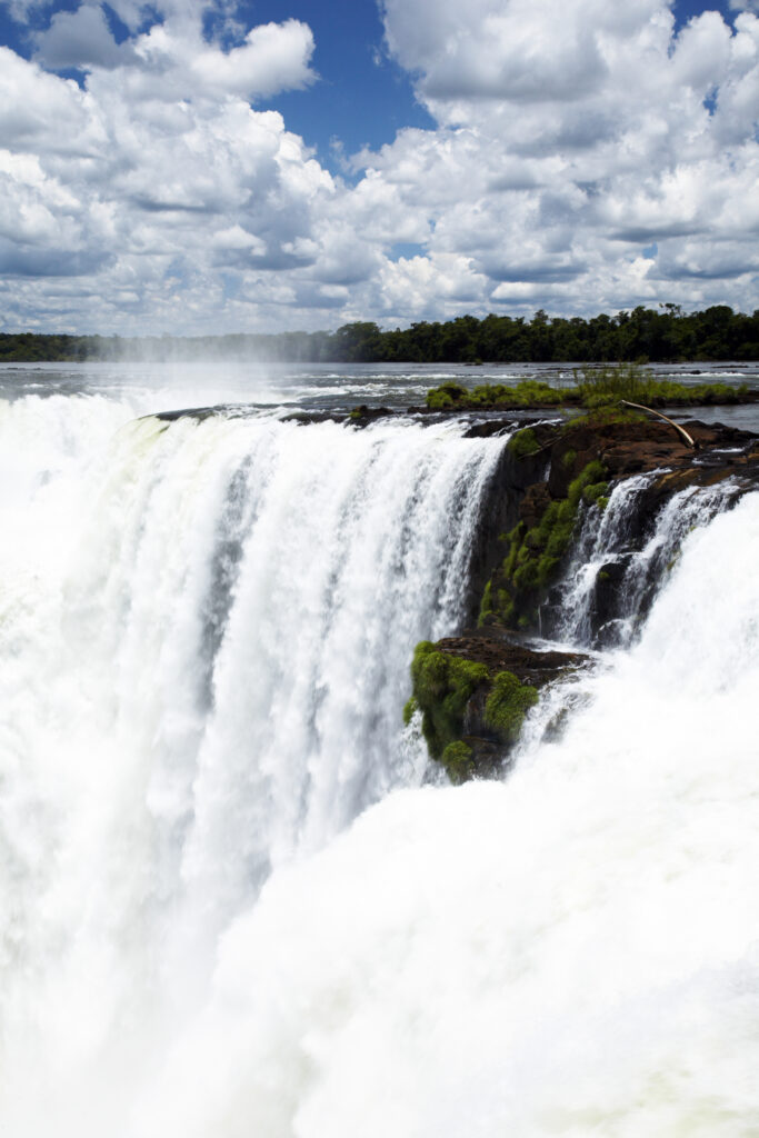 Argentina, Misiones, Iguazu National Park. The impressive Iguazu waterfalls - A world heritage site.
