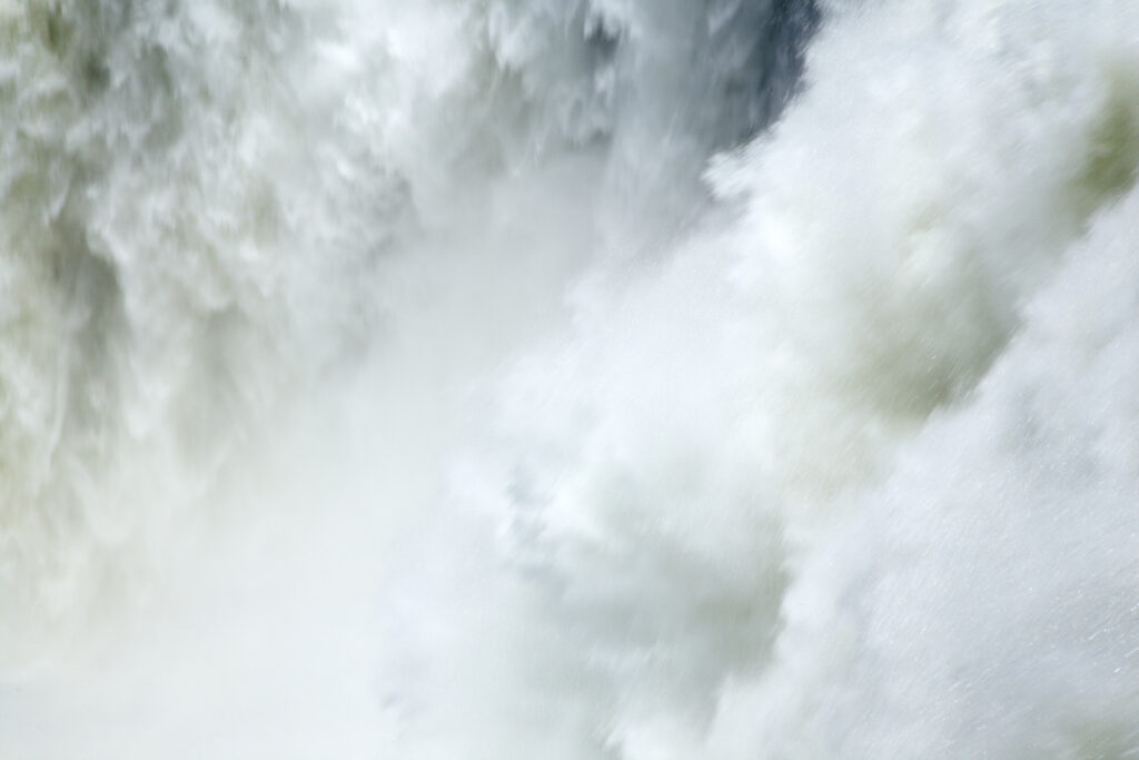 Argentina, Misiones, Iguazu National Park. Close up of the impressive Iguazu waterfalls - A world heritage site.
