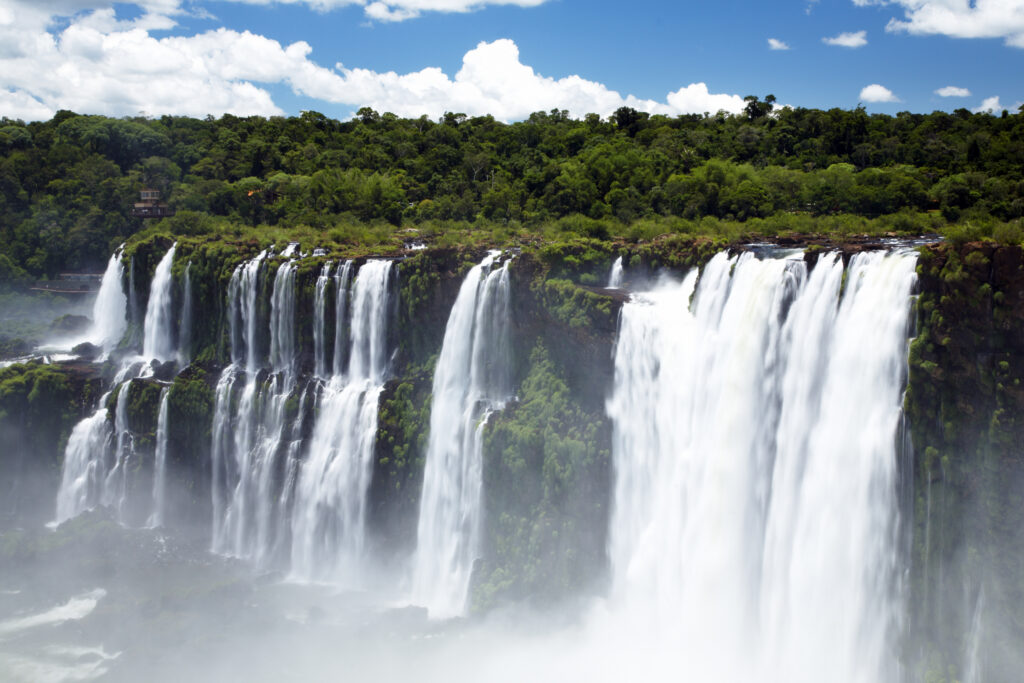 Argentina, Misiones, Iguazu National Park. The impressive Iguazu waterfalls - A world heritage site.
