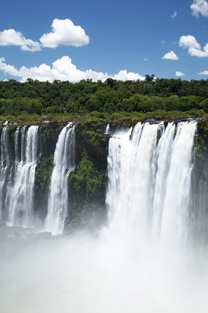 Argentina, Misiones, Iguazu National Park. The impressive Iguazu waterfalls - A world heritage site.