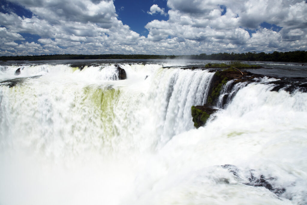 Argentina, Misiones, Iguazu National Park. The impressive Iguazu waterfalls - A world heritage site.