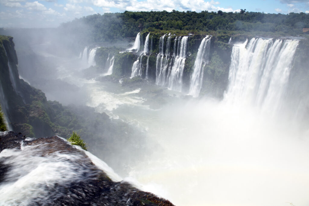 Argentina, Misiones, Iguazu National Park. The impressive Iguazu waterfalls - A world heritage site.